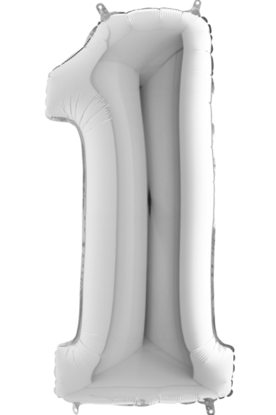 Silberne Zahl: 1 - 102cm